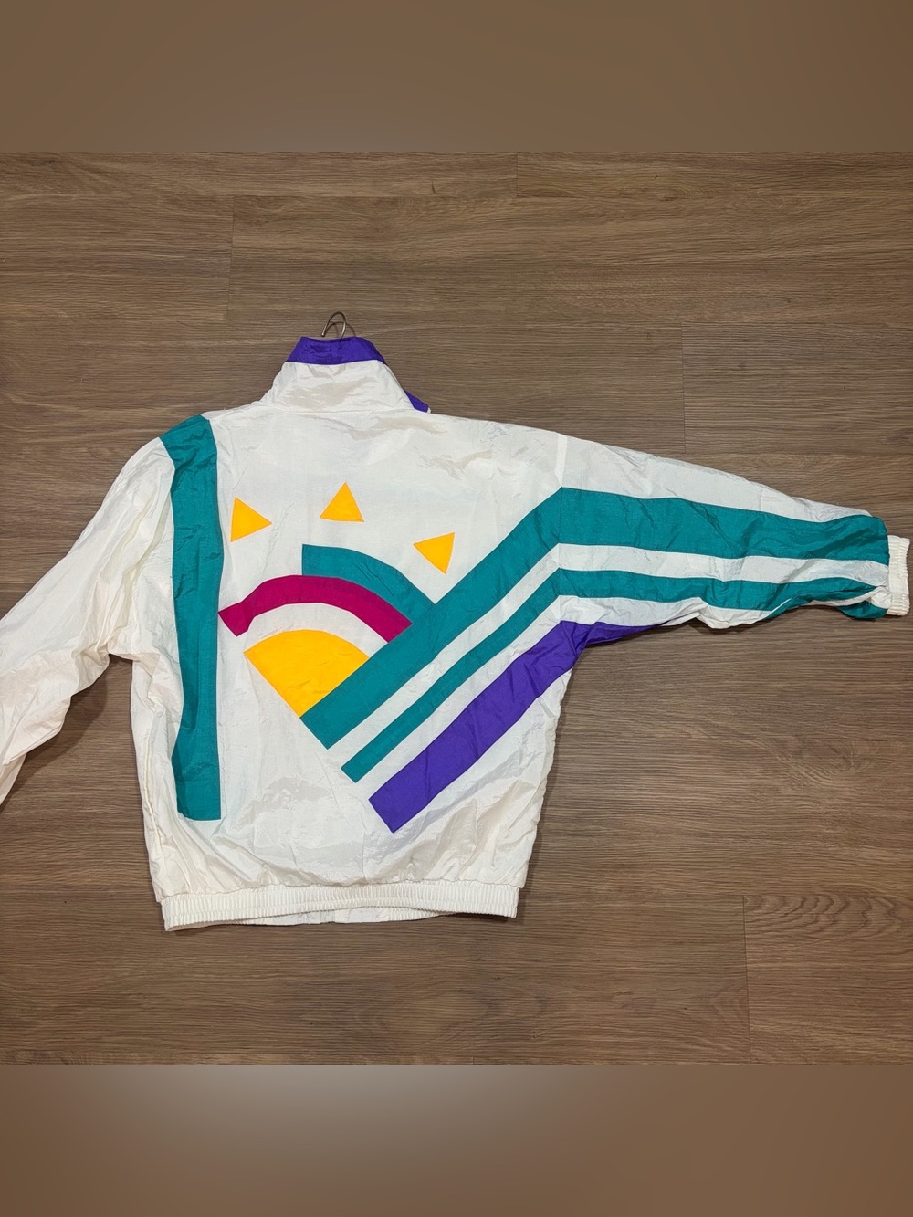 Vintage 90s Slade Abstract Colorblock Windbreaker/Parachute Jacket | Sz. Small